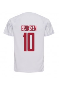Danmark Christian Eriksen #10 Fotballdrakt Borte Klær VM 2022 Korte ermer